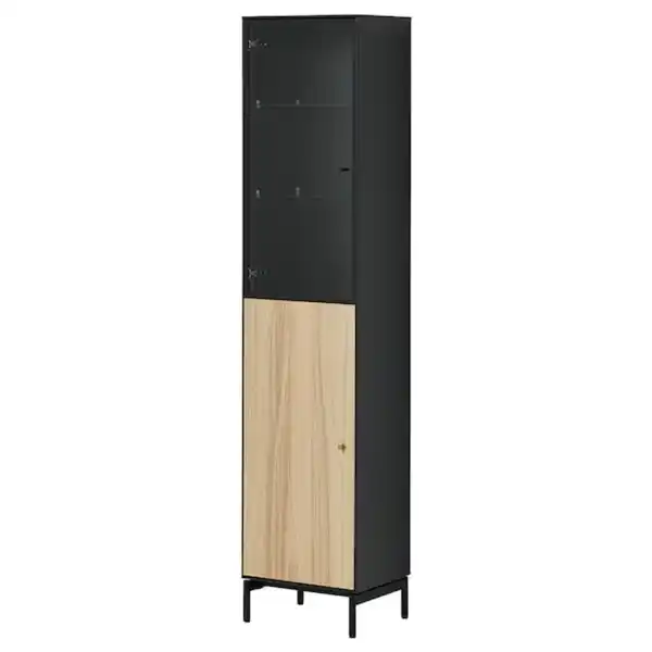 Bild 1 von BOASTAD Hochschrank, schwarz/Eichenfurnier 41x32x185 cm