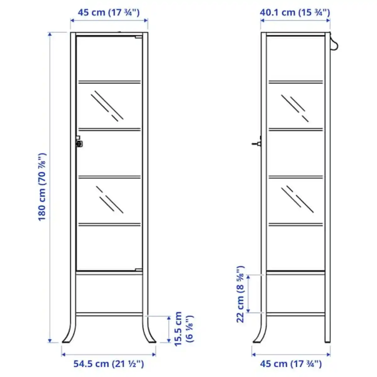 Bild 4 von KLINGSBO Vitrine, schwarz/Klarglas 45x180 cm