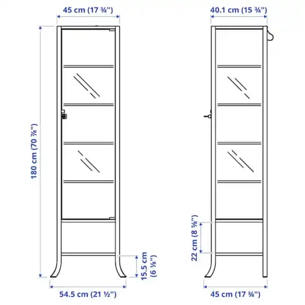 Bild 4 von KLINGSBO Vitrine, schwarz/Klarglas 45x180 cm