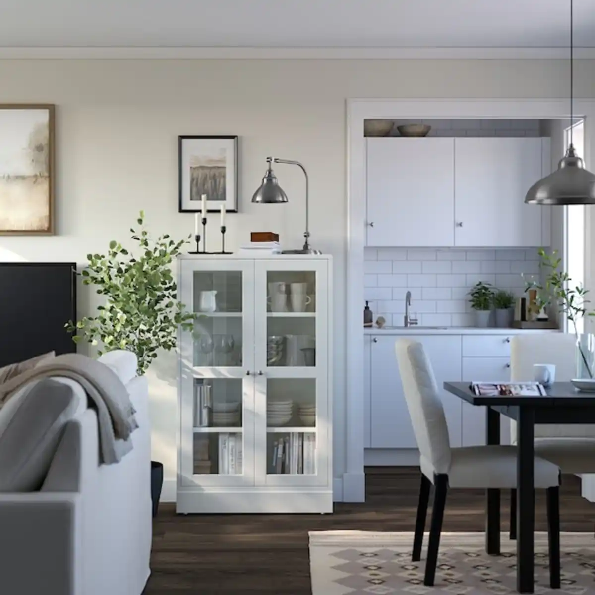 Bild 2 von HAVSTA Vitrine mit Sockel, weiß/Klarglas 81x37x134 cm