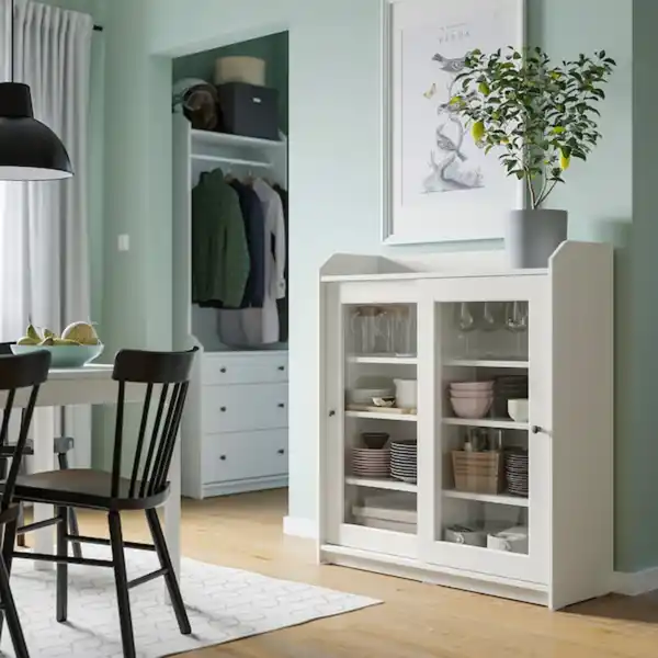 Bild 2 von HAUGA Vitrine, weiß 105x116 cm
