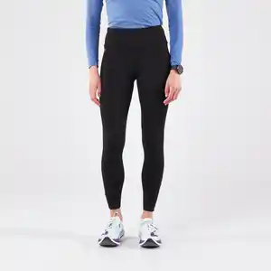 KALENJI Lauftights lang Damen warm - Run 100 Warm schwarz