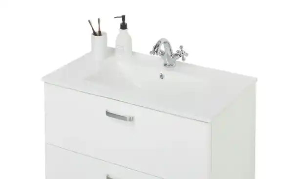 Bild 3 von Bad-Keramik-Waschtisch ¦ weiß ¦ Maße (cm): B: 80 H: 1,5 T: 46 Schränke > Badschränke > Sanitär-Armaturen - Möbel Kraft
