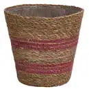 Bild 1 von Dehner Seegras-Korb Stripes, konisch, pink/hellbraun