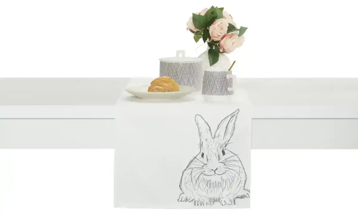 Bild 1 von HOME STORY Tischläufer  Ostern ¦ weiß ¦ Synthetik ¦ Maße (cm): B: 40 Sale > Haushalt Sale - Möbel Kraft
