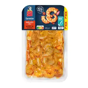 GOLDEN SEAFOOD Garnelen Sortiment XXL, Knoblauch-Chili, 400 g