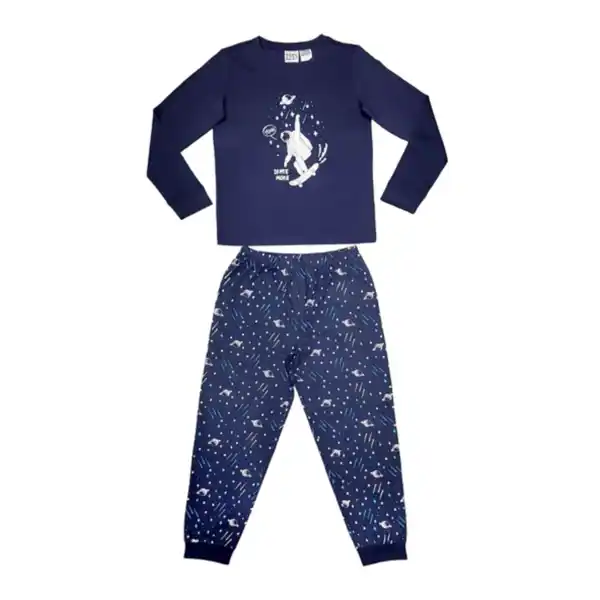 Bild 1 von Kinder Winterpyjama, navy, 122/128