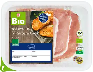 K-BIO Bioland Schweine- Minutensteak, 320-g-Packg.