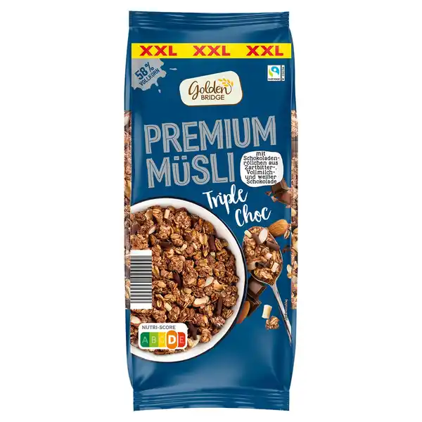 Bild 1 von GOLDEN BRIDGE Premium Müsli XXL, Triple-Choc