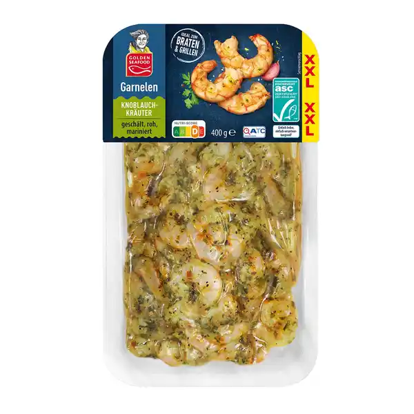 Bild 1 von GOLDEN SEAFOOD Garnelen Sortiment XXL, Knoblauch-Kräuter, 400 g