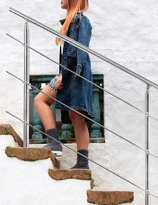 Bild 3 von Treppengeländer Set - ca. 150x 106,5 cm, Edelstahl inkl. 3 Querstreben und 2 Pfosten