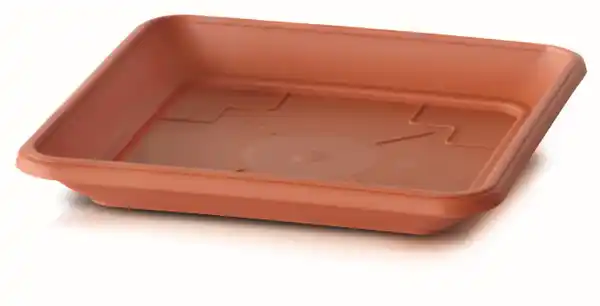 Bild 2 von Powertec Garden Pflanztopf mit Dekor "Eckig", ca. 30 x 30 x 25 cm - Terrakotta