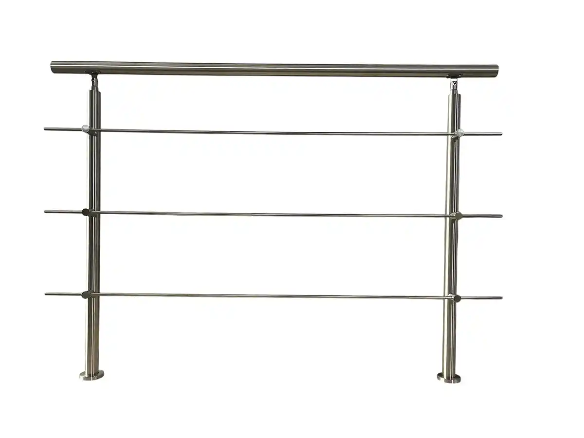 Bild 2 von Treppengeländer Set - ca. 150x 106,5 cm, Edelstahl inkl. 3 Querstreben und 2 Pfosten