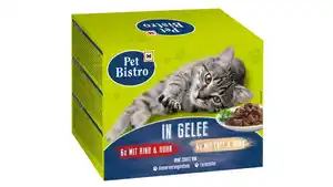 Pet Bistro Katzennassfutter In Gelee Variationen Rind + Geflügel