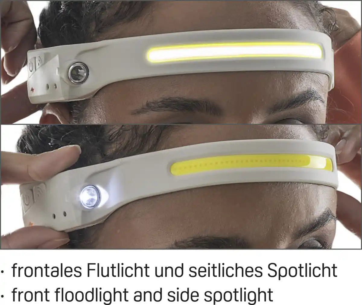 Bild 2 von IDEENWELT Akku-Stirnleuchte grau