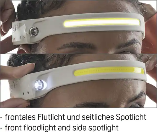 Bild 2 von IDEENWELT Akku-Stirnleuchte grau