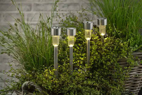 Bild 3 von IDEENWELT 4er Set Solar-Gartenleuchten