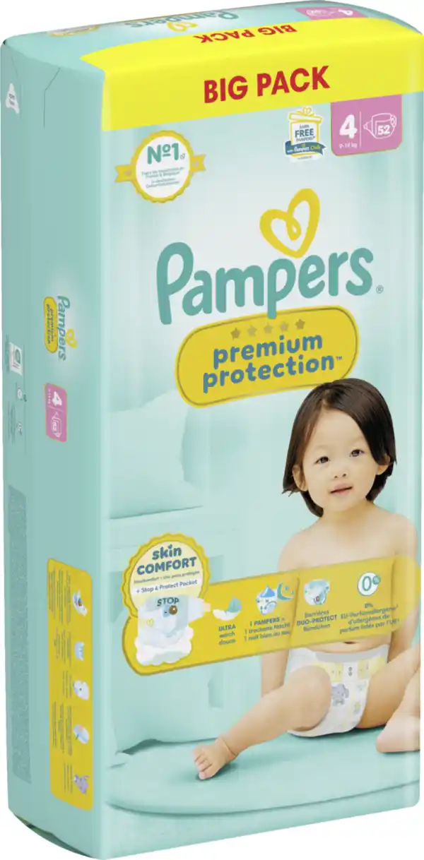 Bild 2 von Pampers premium protection Windeln Gr.4 Maxi 9-14kg Big Pack