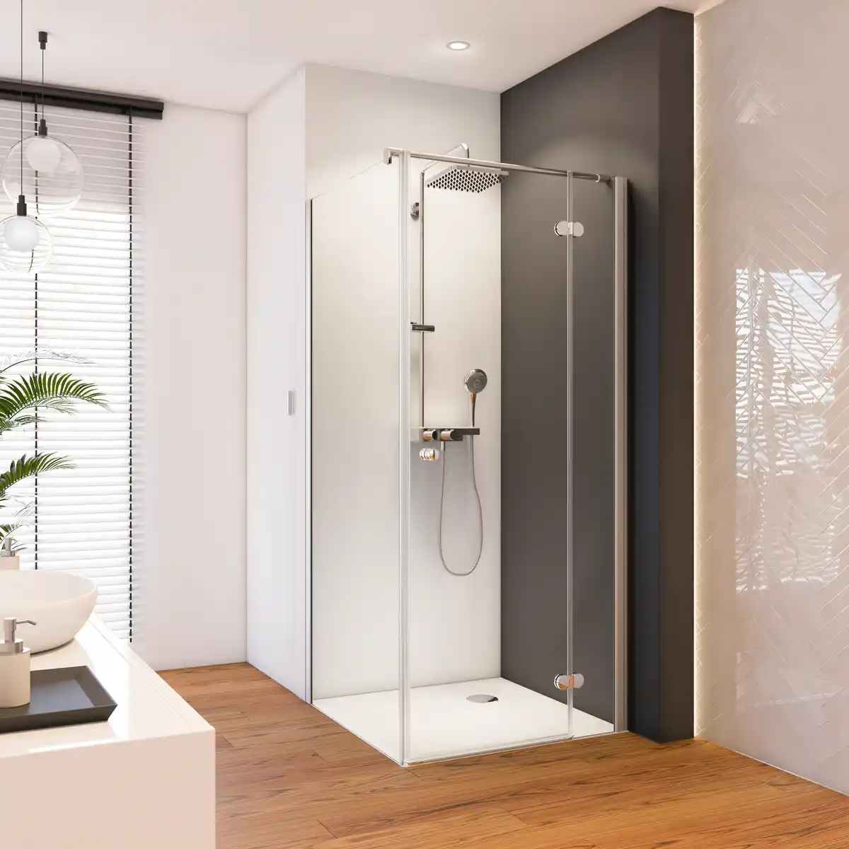 Bild 1 von toom Seitenwand für Drehtür 'Winga' mit Antikalkbeschichtung 90 x 195 cm grau