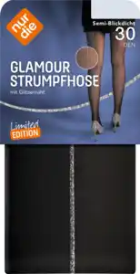 nur die Strumpfhose Glamour mit Glitzer-Naht schwarz Gr. XS/S, 30 DEN