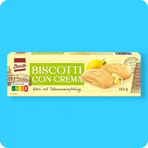 BISCOTTO Biscotti con Crema, Mit Zitronen- oder Kakaocremefüllung