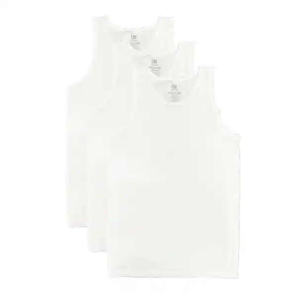 Bild 1 von Basic Tanktop, weiß, L, 3er Set