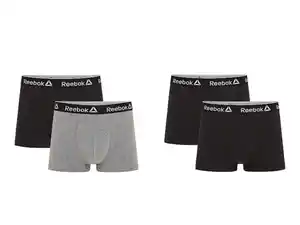 Reebok Herren Boxershorts, 2 Stück, elastischer Taillenbund mit Brandlogo