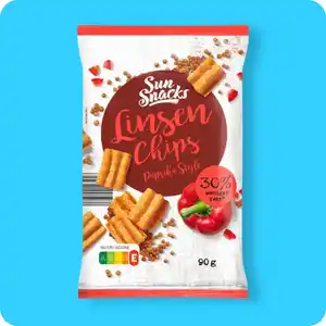 SUN SNACKS Linsen-Chips, Paprika-Style oder Sour-Cream-Style