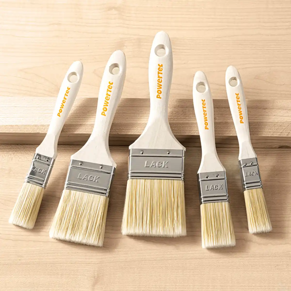 Bild 4 von Powertec Color Echtholz-Pinsel-Set 5tlg.