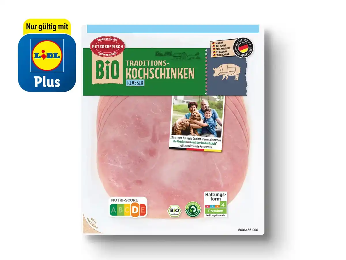 Bild 1 von Metzgerfrisch Bio Traditions-Kochschinken/-Kassler,  100 g