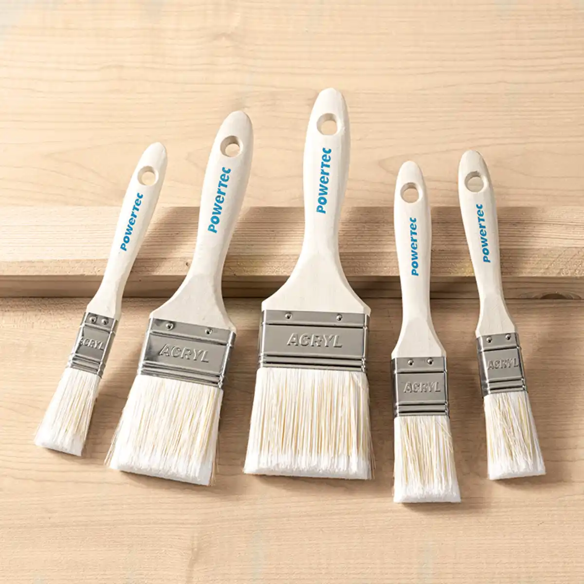 Bild 2 von Powertec Color Echtholz-Pinsel-Set 5tlg.