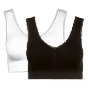 J-Line Seamless-BH mit Spitze 2er-Pack