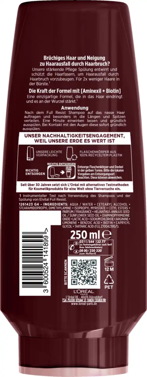 Bild 2 von L’Oréal Paris Elvital Full Resist Stärkende Pflege Spülung, 250 ml