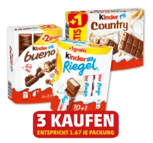 FERRERO Kinder Riegel*, Kinder Bueno* oder Kinder Country*