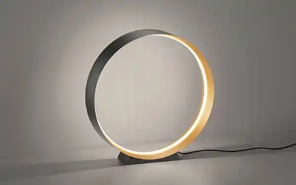 Bild 1 von Musterring - LED-Tischleuchte Loop, schwarz/gold, inkl. Funkfernbedienung