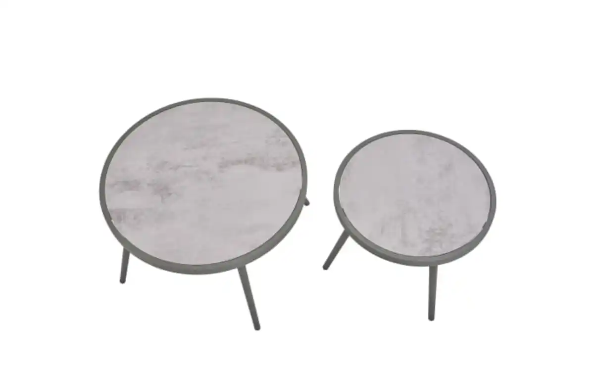 Bild 2 von Beistelltisch-Set Rieti, hellgrau/grau, 2-teilig