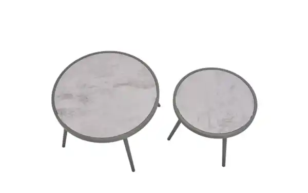Bild 2 von Beistelltisch-Set Rieti, hellgrau/grau, 2-teilig