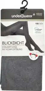 under2wear Strumpfhose blickdicht 100 DEN, anthrazit-melange, Gr. M (40/42)