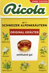 Ricola Schweizer Kräuterbonbons "Kräuter Original" zuckerfrei, 50 g