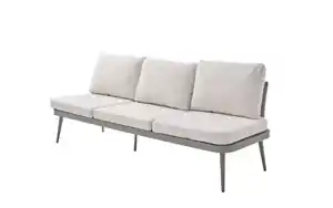 Gartensofa Rieti, grau/beige, inkl. Kopfteilverstellung vorstehend rechts