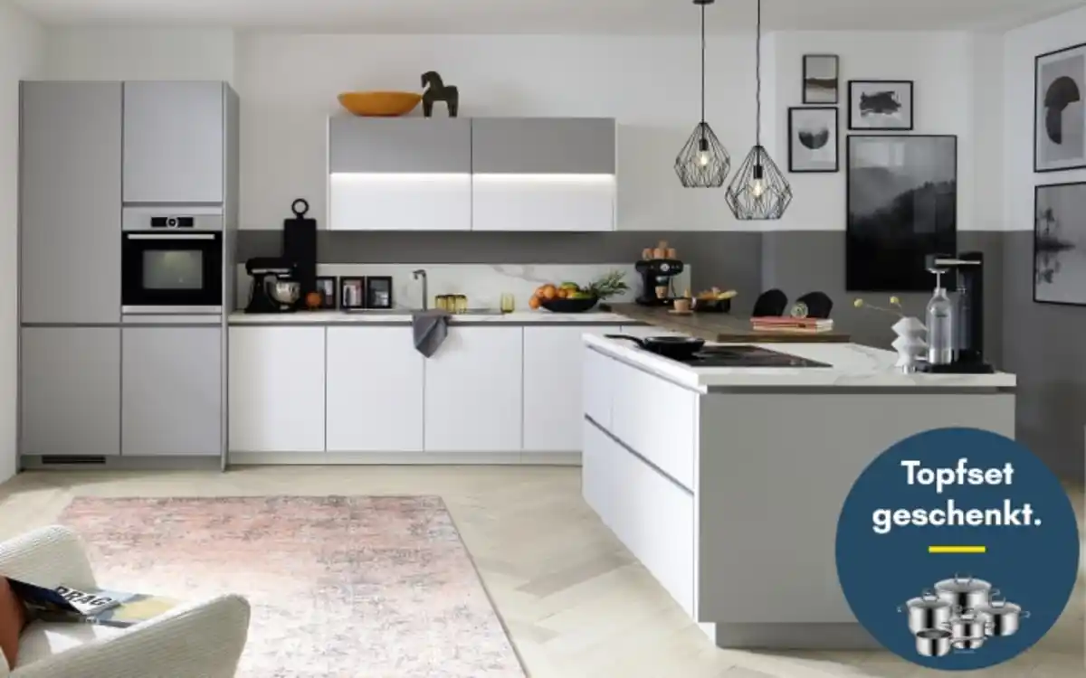 Bild 1 von Einbauküche Ferna, alpinweiß, inkl. Neff Elektrogeräte