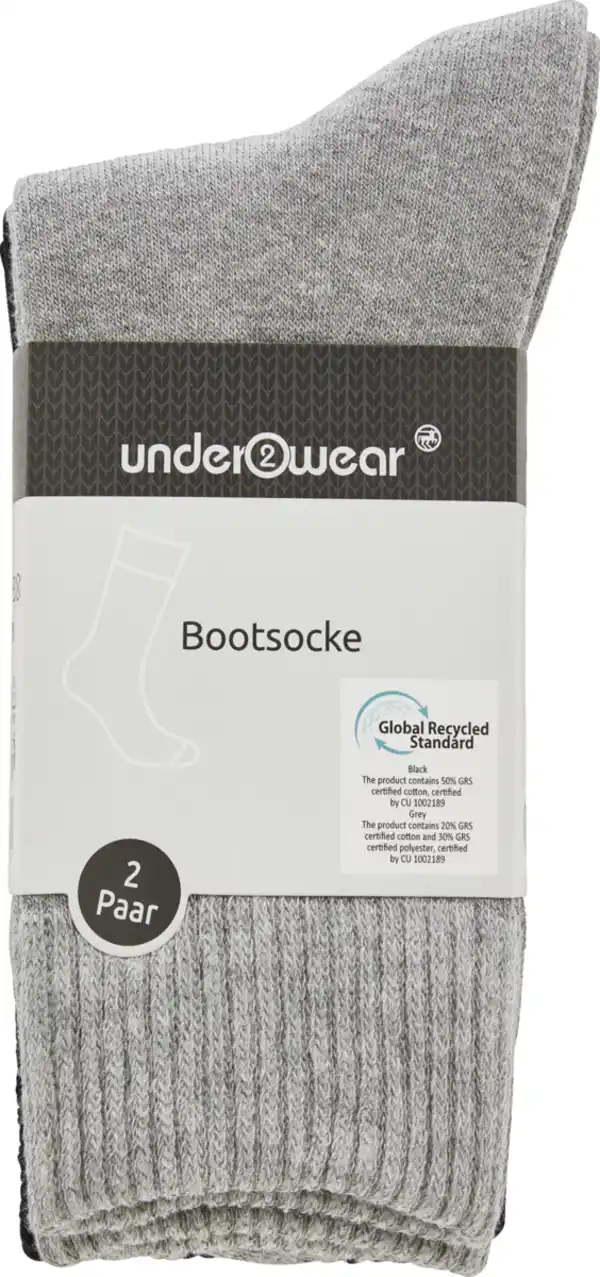 Bild 1 von under2wear Bootsocke DP Mix schwarz/grau 35/38