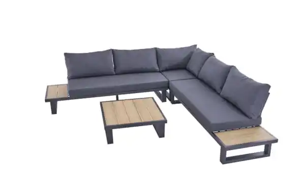 Bild 2 von Garten-Ecksofaset Rosso, Teakholz/grau