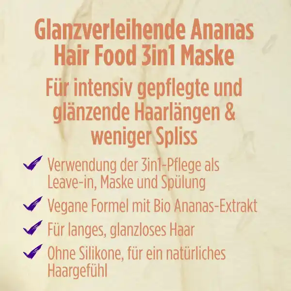 Bild 4 von Garnier Fructis Haarkur Ananas Hair Food 3in1 Maske Glanzloses Haar, 400 ml