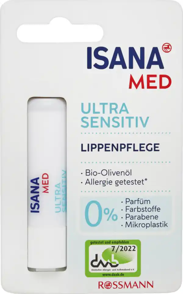 Bild 1 von ISANA MED Lippenpflege ultra sensitiv, 4,5 g