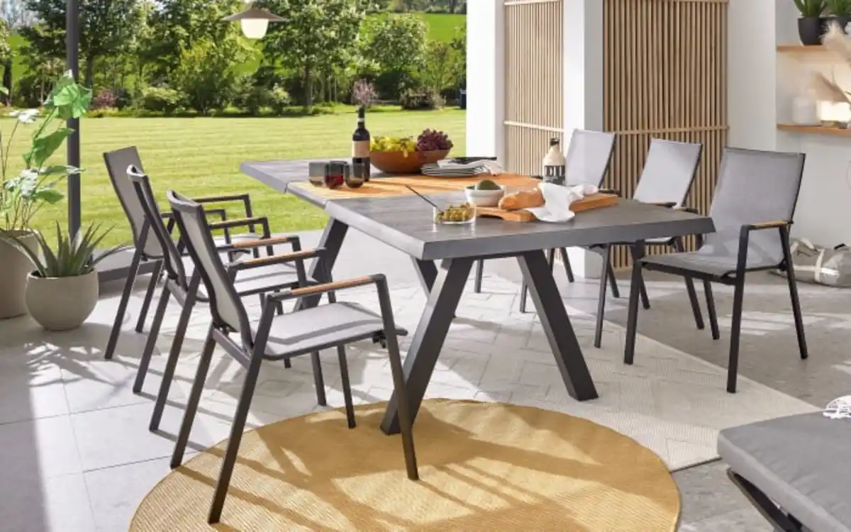 Bild 3 von Ausziehtisch Ferina, anthrazit/Teakholz