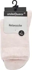 under2wear Relax Socke mit Bündchen DP grau/rosa Gr. 35/38