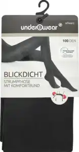 under2wear Strumpfhose ultrablickdicht 100den GRS schwarz Gr. L (44/46)