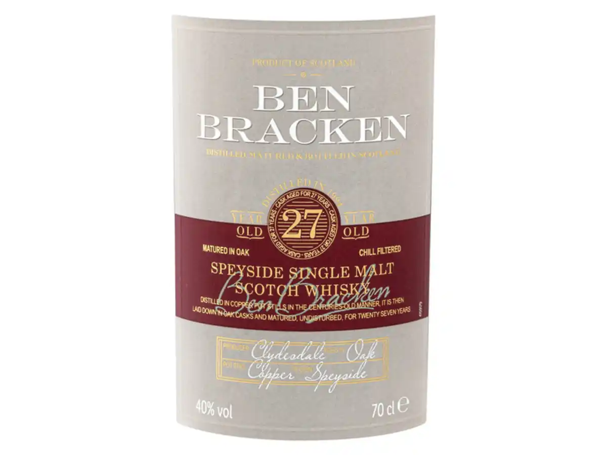 Bild 4 von Ben Bracken Speyside Single Malt Scotch Whisky 27 Jahre mit Geschenkbox 40% Vol