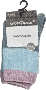 under2wear Kuschelsocke Chenille, petrol/rosa, Gr. 39-42
